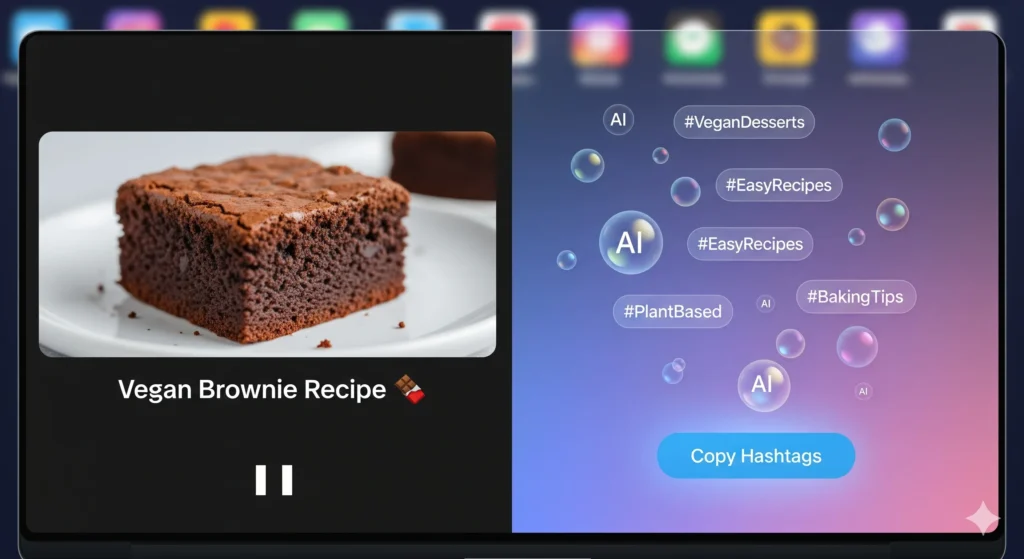 free AI tools - AI hashtag generator creating trending TikTok tags from caption - no sign up